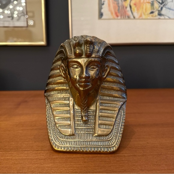 Vintage Gold Pharaoh Sculpture Art - Picture 7 of 9